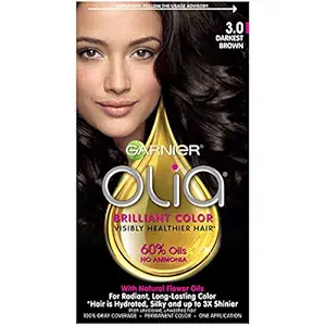Garnier Olia Oil Powered Permanent Hair Color, 263g - 3.0 Darkest Brown