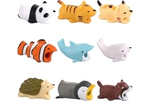 MIRKUZI Schutz für Kabelverbindungen 9er-Pack Kabelschutz mit Tiermotiv, Datenkabelschutz, niedliche Protektoren, Kabelzubehör im Tierdesign, Schutz für Ladekabel