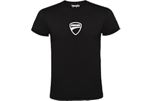 4people T-shirt noir avec logo Ducati 100 % coton pour homme Tailles S M L XL XXL