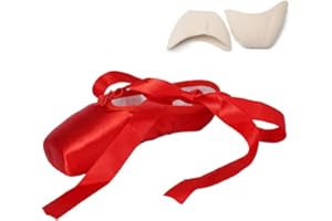 JUODVMP Chaussures de Ballet Classique à Pointes avec Chaussons à Pointes et Rubans pour Femmes et Filles Modèle TJ-ZJBL