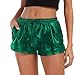 Produktbild Jaminy Damen Sexy Metallic Rave Booty Tanz Shorts Kurze Hose Sporthose Damen Shorts S-2XL (XXL, Grün)