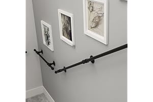 YDYFC Corrimano per Banister Scala 1 2 3 4 5 6 Metri, ringhiera delle Scale |Kit di Supporto per ringhiera Scale per Interni Ambientazione Esterna Passi |Design del Tubo dell'Acqua in Ferro battuto