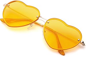 PARTY GO Forma di Cuore Gli Occhiali da Sole Donna di Moda Rimless Occhiali da Sole UV400 Occhiali da Festa