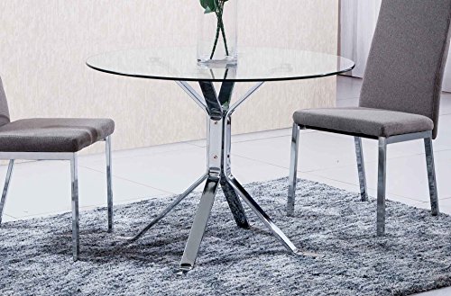 Due-Home 2454140031 - Mesa de Comedor Ginebra - Color - Cromado-Transparente