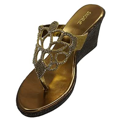 gold designer wedges