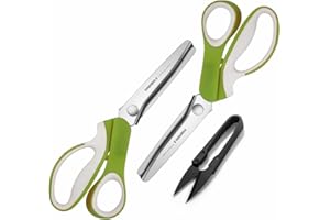 Pinking Shears Set (Pack of 2 PCS, Serrated & Scalloped Edges) by Phildim - Zig-zag Scissor for Fabric Leather & Paper - Pinking Dressmaking Sewing Scissors PD-002-UK-B