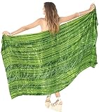 pareo verde militar Mano TIE DYE | Rayon - Cómoda, absorbente, tela ligera y ligera | Beach Bikini Sarong | Tiene uso múltiple