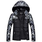 Xmiral Herren Daunenjacke Winterjacke Hooded Puffer Jacket, Steppjacke gefüttert mit Kapuze (XL,Grau)