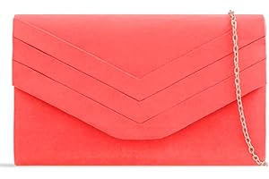 LEAHWARD Leah Ward Women's Faux Suede Leather Clutch Bag Wedding Bridal Prom Handbags 809