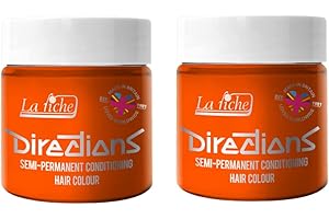 2 x La Riche Directions Semi-Permanent Hair Color Bote de 100 ml (Fluorescent Orange)