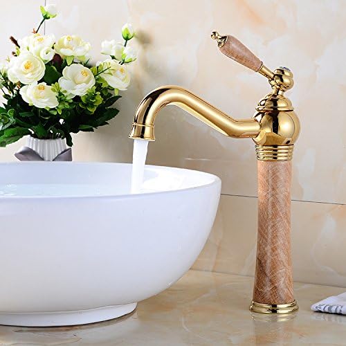 European style natural jade on top of the basin hot and cold water tap all copper gold art pots antique marble,Titanium grain