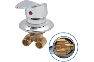 AFUDER Mezclador Para Cabina de ducha Válvula de ducha de latón Salida de desvío Grifo de ducha cromado Conector G1 / 2 "Válvula mezcladora de agua fría y caliente Grifo de ducha para cuarto