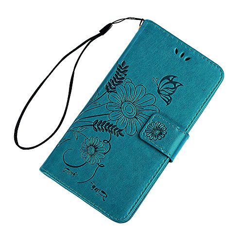 Samsung Galaxy J5 Prime Hardcase Galaxy On5 (2016) Flip Hülle YOKIRIN Premium Ameisen Treffen Muster PU Leder Schutzhülle TPU Innenschale Wallet Case Brieftasche Flipcase Klapptasche Portemonnaie Handyhülle mit Karteneinschub Standfunktion und Magnetverschluß Blau - 2