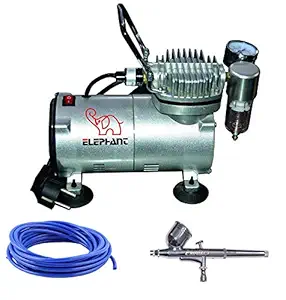 Painter Spray Gun (LABEL) Combo Pack of Mini Air Compressor, Brush, PU Pipe 3 Meter