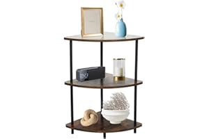 BAOYOUNI Libreria Scaffale Angolare da Terra con 3 Ripiani, Supporto per Piante, Struttura in Metall, Mensola Portaoggetti Multiuso per Ufficio, Studio, Soggiorno, Camera da Letto, 40 x 40 x 70cm