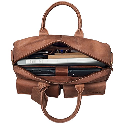 STILORD  Carlo  Gro  e Umh  ngetasche Leder Lehrertasche Aktentasche Schultertasche Reise Beruf Freizeit 15 6 Zoll Laptop College Bag Arbeit B  ro  Fa
