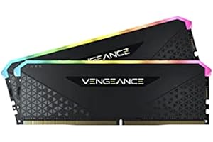 Corsair Vengeance RGB RS 16 Go (2 x 8 Go), mémoire de bureau DDR4 3200 MHz C16 (éclairage RVB dynamique, temps de réponse serrés, compatible avec les séries Intel et AMD 300/400/500), noir
