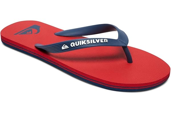 Quiksilver Molokai panel 3 punkter sandal flip-flop för män, Röd blå röd, 44 EU