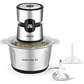 INALSA Bullet Inox SS Electric Chopper|Digital Display|500W Powerful Motor|2L 304 Stainless Steel Processing Bowl| 4Layer SS 