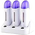 foreverLily Electric Wax Heater Triple Depilatory Roll Wax Warmer Waxing Warming Machine for Hair Removal Roll on Wax Heater for Men and Women
