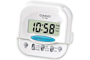 SMIORAS Despertador Digital Casio Snooze Led Beep PQ-30B-7EF Digital para Unisex Color Blanco