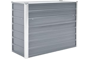 vidaXL Garden Raised Bed in Grey - Galvanised Steel Outdoor Planter - Ideal for Plants, Vegetables, Herbs and Flowers - 100x40x77 cm