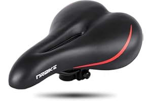 Hiland Wygodne siodełko rowerowe do rowerów górskich, szosowych, miejskich, szerokie siodełko damskie/męskie, czarne