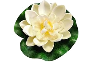 LNYMZD 1Pc Weiß Künstliche Blume,schwimmend,lebensechte Seerose,Gartendekoration,Mikro für Teichlandschaft,10 cm,Teiche and Zubehör,Teichpflanzen,Garten