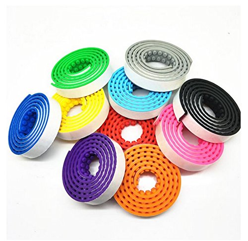 ☀ 2 Rollen Block Tape Noppen Klebeband für Lego Bausteine Bastelset ☀ (blau / schwarz) - 2