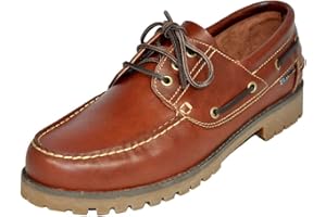 Storm Kayak 150E Náutico de Tallas Grandes de Hombre Castaño| de Piel Tallas Grandes de Hombre Castaño Zapatos Náuticos Tallas Grandes 47 a 50 Cuero Talla: 48