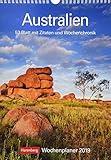 Australien - Kalender 2019: Wochenplaner, 53 Blatt mit Zitaten und Wochenchronik by