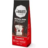 Bialetti - Perfetto Moka Classic: Medium Roast Ground Coffee, Hazelnut and Dried Fruit Flavor, 250g, Package with One-Way Val