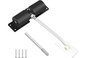 FRALNFIT Automatic Aluminum Alloy Door Closer, Adjustable Quiet Gate Closer with Rod & Screws for Wooden Gate Fire Door, Interior/Exterior Use, Up to 30 Kg