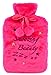 2 Litre Hot Water Bottle with Furry Cover ~ Sleeping Princess, Love To Sleep etc (Pink Snoozing Beauty)