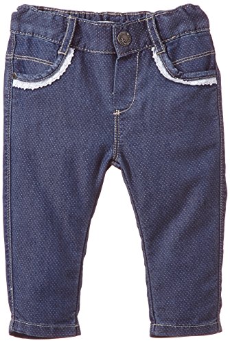 Jean Bourget Baby Girls 0-24m PANTALON DENIM Polka Dot Jeans, Blue (Denim), 3-6 Months (Manufacturer size: 6 Months)