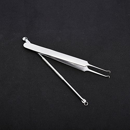 Blue Vessel NEUE Kurve Gebogen Mitesser Akne Nadel Pinzette Pickel Extractor Remover - 5
