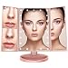 Produktbild BESTOPE Tischspiegel Schminkspiegel Beleuchtet mit 21 Leuchtmittel Make Up Spiegel 2X/3X Vergrößerung kosmetikspiegel für Arbeits/Tischplatte durch Akku oder USB-Aufladung(Rosa Gold)