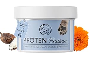 Annimally Pfotenbalsam Hund 50g - Pfotenschutz Hund und Pfotenbalsam Katze mit Bienenwachs, Sheabutter & Ringelblumenöl - Pfotensalbe für die Pfotenpflege Hund im Winter & Sommer - Hundepflege