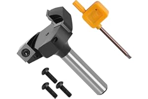 CDIYTOOL Frez z 3 ostrzami do drewna do routera, frez do frezowania CNC, trzpień 8/12 mm, średnica cięcia, 37/59 mm, frez do spłaszczania płyty, frez do drewna, 12 mm