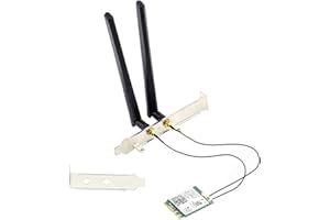 TEDAY Wi-FI 6E Intel AX210NGW NGFF Bluetooth 5.2 3000Mbps 2.4Ghz 5Ghz 6Ghz M.2 2230 Kit de Bureau Adaptateur sans Fil Carte WiFi 6 Carte 802.11ax / AC Prise en Charge de Windows 10 avec Jeu d'antenne 6Dbi