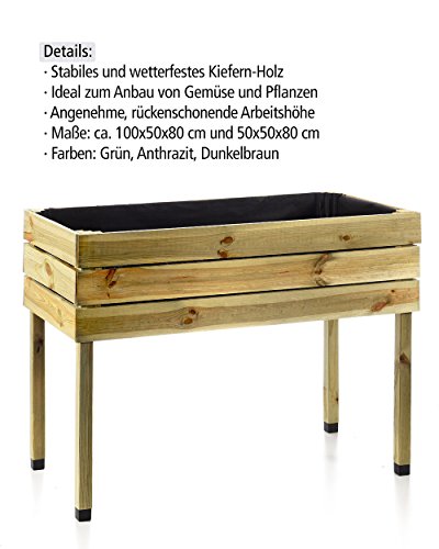 myGardenlust Hochbeet Bausatz aus Holz mit Folie – Kräuterbeet Imprägniert für Garten Terrasse und Balkon – Pflanzkübel als Gemüse Kräuter Beet – Pflanzkasten Groß für Outdoor mit Fußkappen - 9