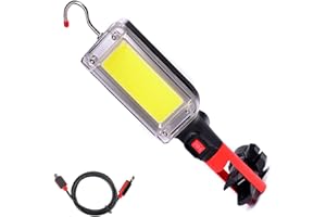 POCKETMAN LED Rechargeable Work Light COB Inspection Lamp with USB and Magnetic Clip,2 Light Modes Flashlight Camping Light for Car Repairing Workshop Garage