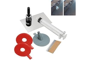 HADAVAKA Kit De Réparation De Pare-brise, Réparation Rapide De Pare-Brise Automobile, Avec Fluide De Réparation De Verre Et Bandes De Fixation, Pour Le Pare-Brise De Voiture, Les Fissures (2Sets)