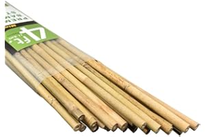 Mininfa Natural Bamboo Canes 4 Feet, Bamboo Stake, Eco-friendly Garden Stakes, Plant Stakes Supports Climbing for Tomatoes, Trees, Beans, 25 Pack