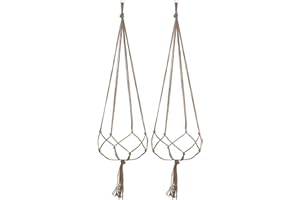PAITOK 2 Pack Hanging Planters Baskets, hanging plant pots Macrame Plant Hanger Set hanging pots for plants outdoor indoor Balcony Decoration Ceiling Garden(105cm *2)