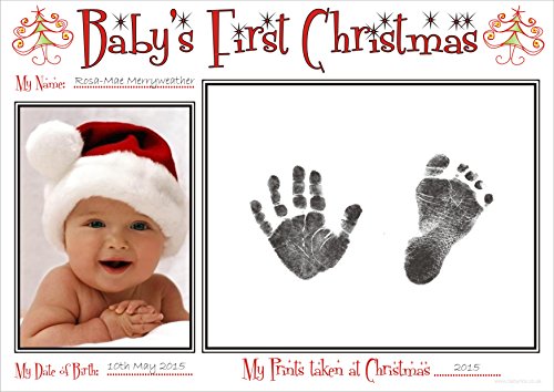 BabyRice New Baby's First Christmas Handprint and Footprint Kit/ Boy Girl Unisex Babys Prints