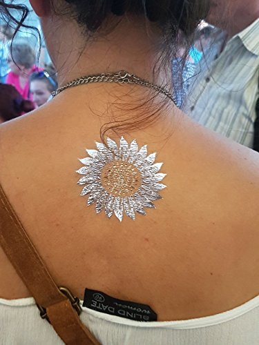 10 kleine Sheets METALLIC TATTOO EINMALTATTOO GOLD SILBER TATTOO Schmuck Tattoo Kleber für Körper - 7