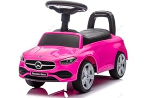 DREAMADE Porteur Bebe, Voiture à Pousser pour Enfant 12-36 Mois, sous Licence Mercedes-Benz, Bouton Musical, 65 x 28 x 38 CM, Charge Max. 25 KG (Rose)