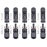 SODIAL 5 paires MC4 males/femelles panneaux solaires cables connecteurs doubles Anneaux d'etancheite pour un meilleur effet etanche