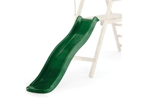 Plum Play 8ft Childrens Heavy Duty Outdoor Garden Slide Attachment for Climbing Frame Playcentre Tree House 2.4m Length - For Platforms Decks 4ft or 1.2m (Forest Green)